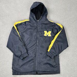 VTG Xtreme Fanz Michigan Wolverines Reversible Nylon Jacket Men XL‎ Blue Black